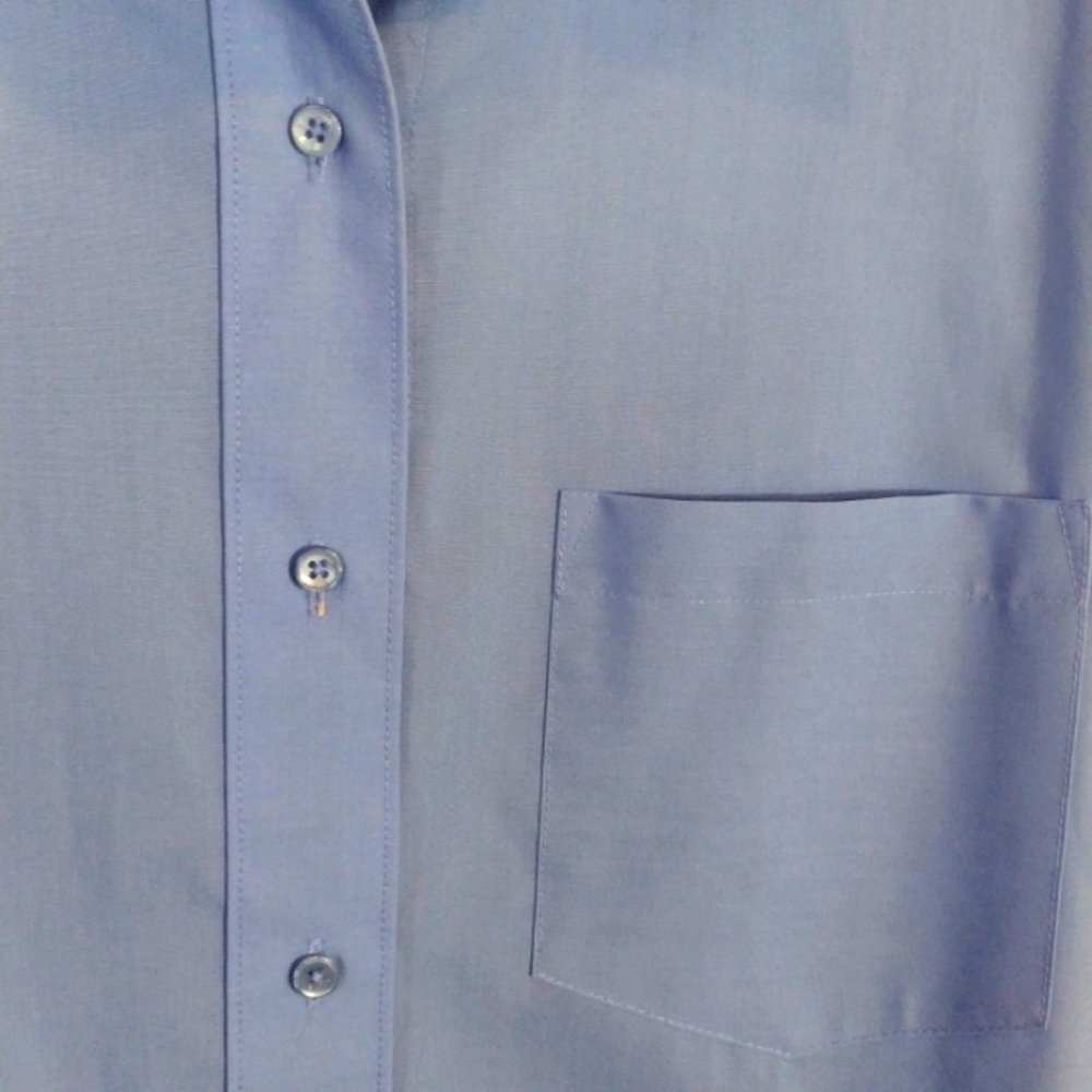 Foxcroft wrinkle-free blue button-down tunic 14 - Picture 3 of 6